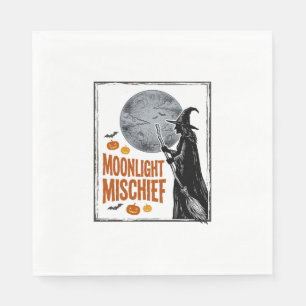 Vintage Witch Shirt Halloween Moon Silhouette_1 Napkin