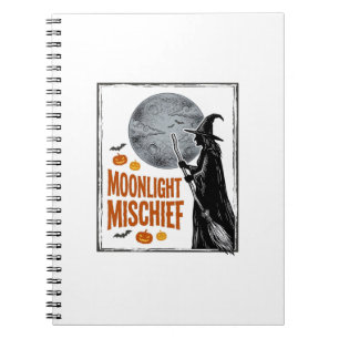 Vintage Witch Shirt Halloween Moon Silhouette_1 Notebook