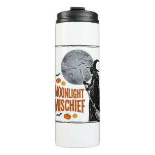 Vintage Witch Shirt Halloween Moon Silhouette_1 Thermal Tumbler
