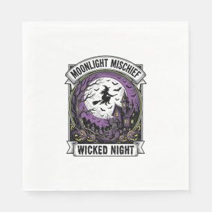 Vintage Witch Shirt Moonlit Haunted Halloween Art_ Napkin
