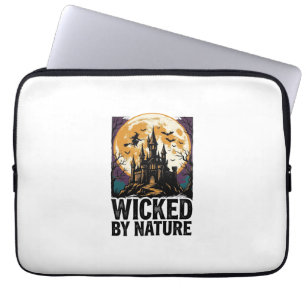 Vintage Witch Shirt Spooky Haunted Castle Hallowee Laptop Sleeve