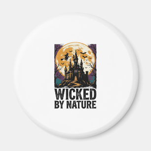Vintage Witch Shirt Spooky Haunted Castle Hallowee Magnet