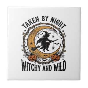 Vintage Witch Shirt Taken Witch Halloween Design_1 Tile