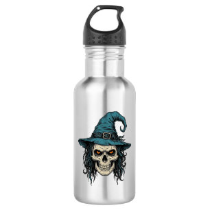 Vintage Witch Skull Halloween Vector Shirt Design_ 532 Ml Water Bottle