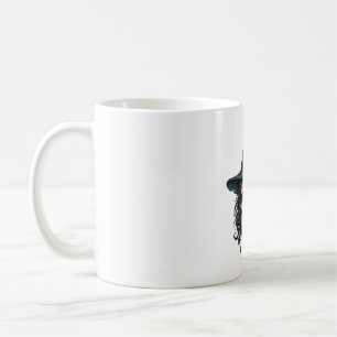 Vintage Witch Skull Halloween Vector Shirt Design_ Coffee Mug