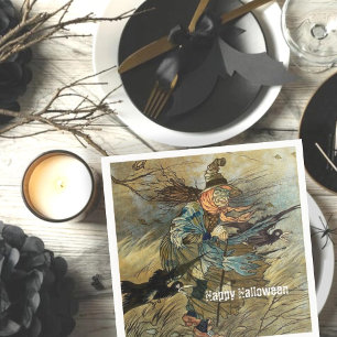 Vintage Witch Spooky Halloween Party  Napkin