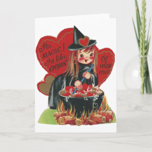 Vintage "Witch" Valentine Holiday Card