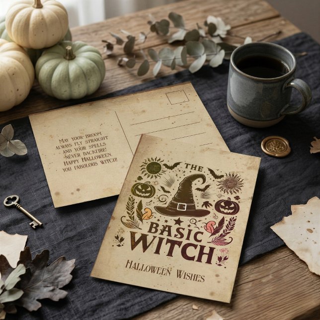 Vintage Witchcore Halloween Postcard Greeting (Creator Uploaded)