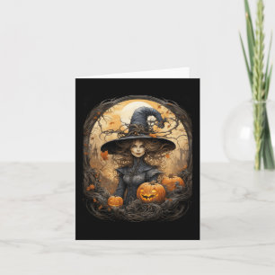 Vintage Witchcraft Wiccan Gothic Witchy Halloween  Card