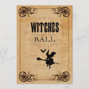 Vintage Witches Ball 21st Birthday Double Sided Invitation