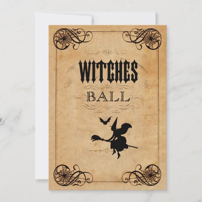 Vintage Witches Ball 60th Birthday Double Sided Invitation (Front)