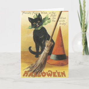 Vintage Witches Black Cat Halloween cards