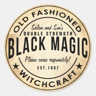 Vintage witches black magic halloween sticker