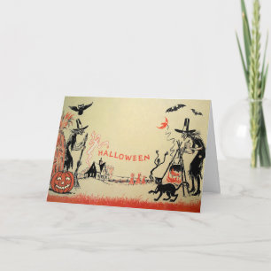 Vintage Witches Halloween Card