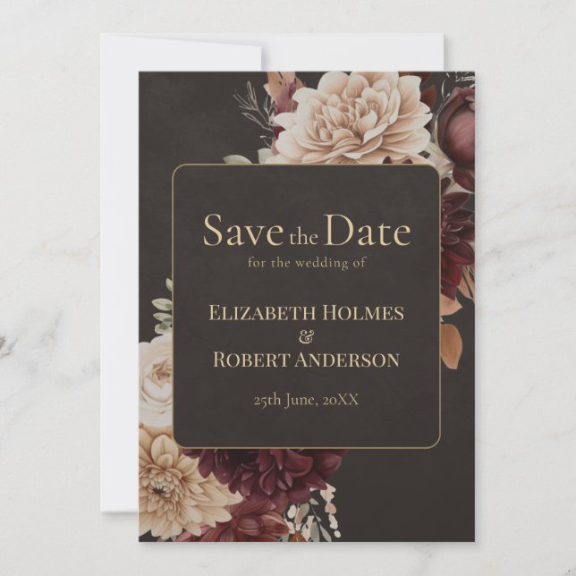 Vintage Witchy Floral Save the Date Invitation (Front)