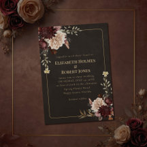 Vintage Witchy Floral Wedding Invitation