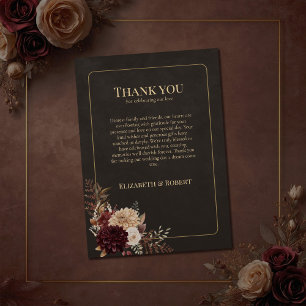 Vintage Witchy Floral Wedding Thank You Card