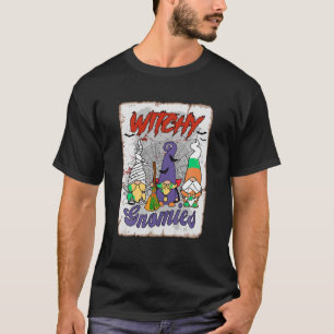 Vintage Witchy Gnomies Halloween Three Gnomes As W T-Shirt