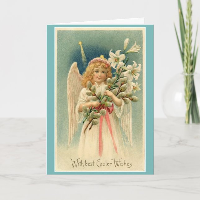 Vintage - With Best Easter Wishes, Holiday Card (Front)