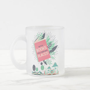Vintage With Books you can go places . Frosted Glass Coffee Mug