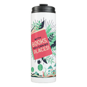 Vintage With Books you can go places . Thermal Tumbler