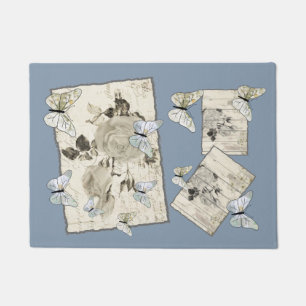 Vintage with butterflies doormat