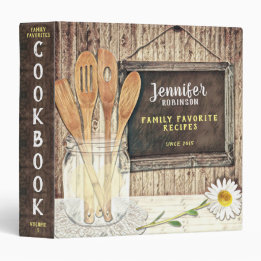 Vintage with Mason Jar  Cookbook 3 Ring Binder