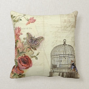 Vintage with Roses Bird Cage Cushion