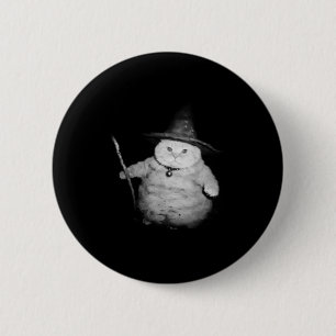 Vintage Wizard Cat Weird Funny Halloween Cat Meme 6 Cm Round Badge