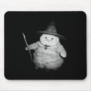 Vintage Wizard Cat Weird Funny Halloween Cat Meme  Mouse Mat