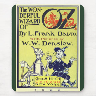 Vintage Wizard of Oz Book Cover Art, Title Page Mouse Mat