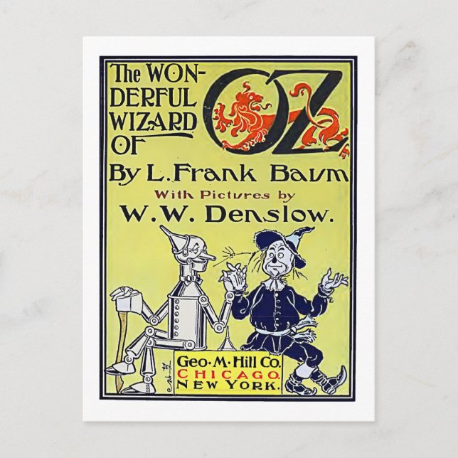 Vintage Wizard of Oz Book Cover Postcard (Front)