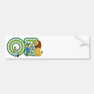 Vintage Wizard of Oz Characters and Text Letters Bumper Sticker