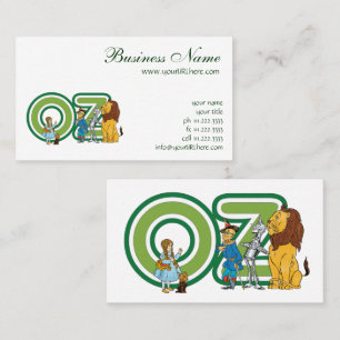 Vintage Wizard of Oz Characters and Text Letters Business Card