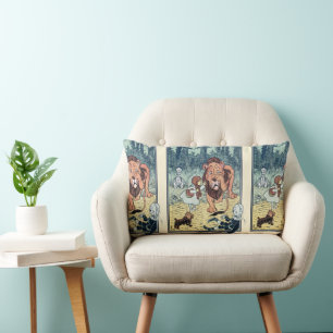 Vintage Wizard of Oz Characters, Yellow Brick Road Lumbar Cushion
