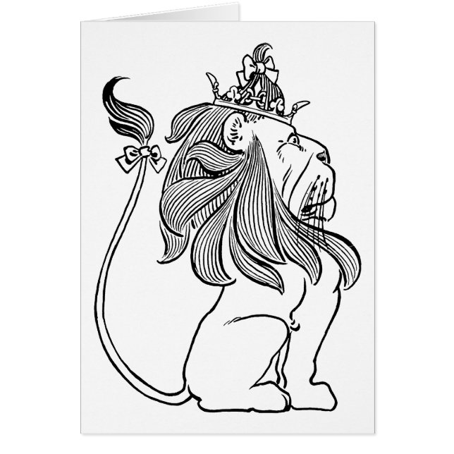 Vintage Wizard of Oz, Cowardly Lion with Crown (Front)