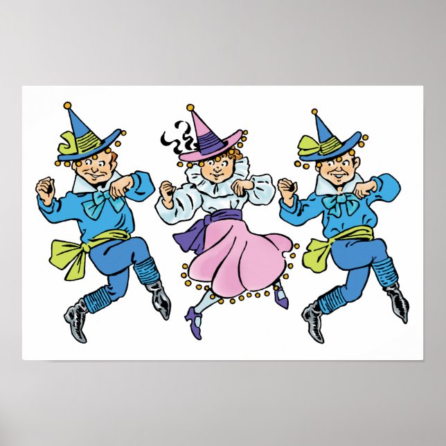 Vintage Wizard of Oz, Cute Dancing Munchkins! Poster (Front)