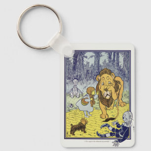 Vintage Wizard of Oz Dorothy and Cowardly Lion Key Ring