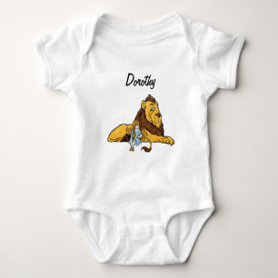 Vintage Wizard of Oz, Dorothy and Toto with Lion Baby Bodysuit