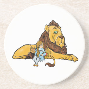 Vintage Wizard of Oz, Dorothy and Toto with Lion Coaster