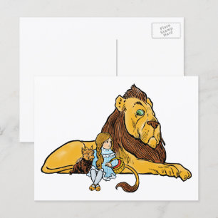 Vintage Wizard of Oz, Dorothy and Toto with Lion Postcard