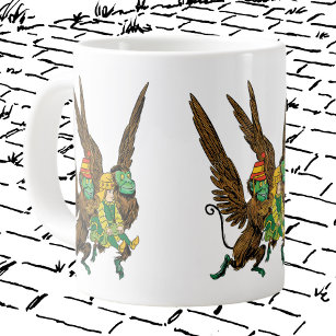 Vintage Wizard of Oz, Dorothy, Evil Flying Monkeys Large Coffee Mug