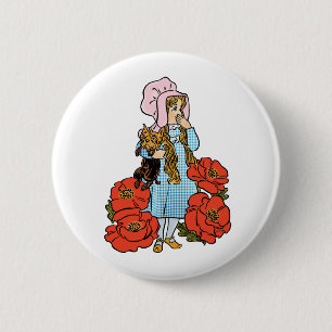 Vintage Wizard of Oz, Dorothy, Red Poppy Flowers 6 Cm Round Badge
