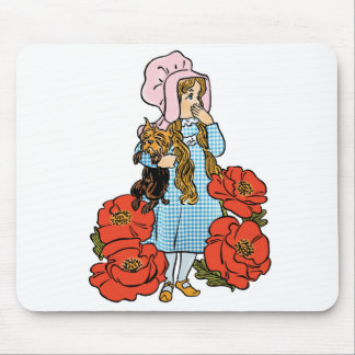 Vintage Wizard of Oz, Dorothy, Red Poppy Flowers Mouse Mat