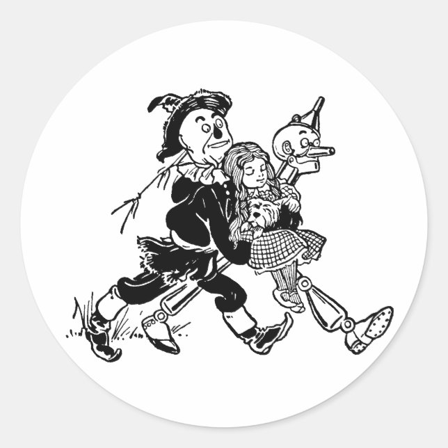 Vintage Wizard of Oz Dorothy Sleeping with Poppies Classic Round Sticker (Front)