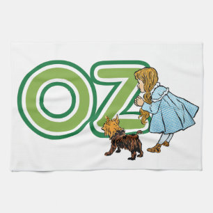 Vintage Wizard of Oz Dorothy Toto with BIG Letters Tea Towel
