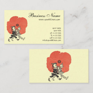 Vintage Wizard of Oz, Dorothy with Poppy Flowers Business Card