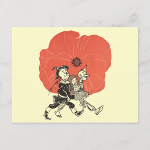 Vintage Wizard of Oz, Dorothy with Poppy Flowers Postcard
