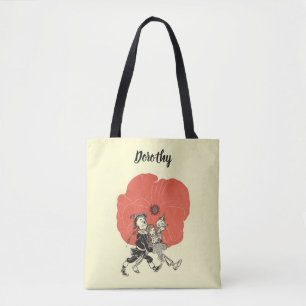 Vintage Wizard of Oz, Dorothy with Poppy Flowers Tote Bag