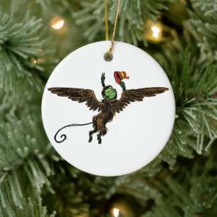 Vintage Wizard of Oz, Evil Flying Monkey Ceramic Tree Decoration